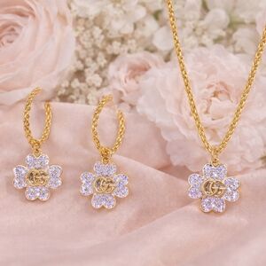 Lavender Purple Jewelry Set Earrings and Necklace